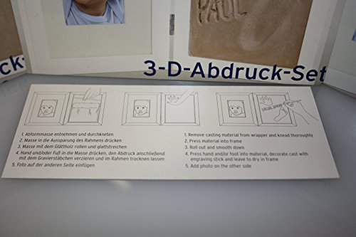 1x Bilderrahmen 38×24 Gipsabdruck Baby Hand Fuß Fotorahmen, Baby Abdruck UVP 20€ - 6