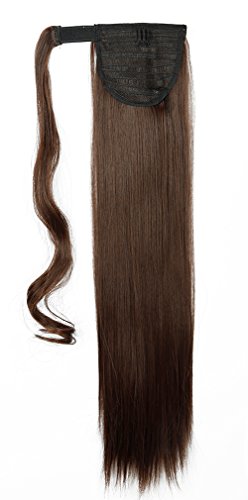 17/23 inches Fashion Long Wrap Around Ponytail Straight Curly Wavy Clip in Pony Tail Hair Extension Extensions Black Blonde Brown