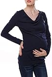 Arshiner Schwangerschaft Umstandsbluse mit knopfleiste Cowl Neck Langarm Tunika Shirt - 3