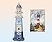 Produktbild Maritim - Holz Leuchtturm "New Port" & Blechpostkarte "Lighthouse" - Set ~