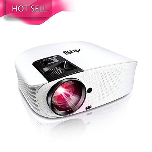 Upgraded Beamer - Artlii LED Beamer Flüsterleiser unterstützt 1080P , 200" Projektor mit HiFi Stereo, Kompatibel mit Amazon Fire TV Stick/Chromecast/USB-Stick/iPhone/PC 2019, Weiß