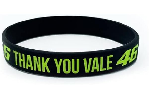 Valentino Rossi Thank You Vale Bracelet unisexe pour adulte, jaune fluo, taille unique, taille unique, Silicone, Agate