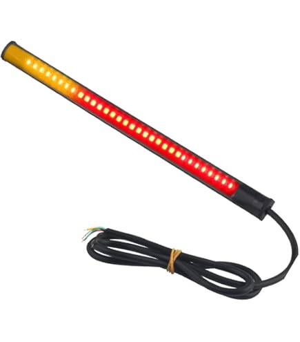 Kinstecks ​​2PCS 9LEDs Moto LED Bande Lumineuse Barre Clignotant Indicateur de Clignotant Lumières de Feu de Secours Licence Bande Légère 12V Universel pour Motos VTT Scooters Véhicules-Ambre