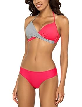 Lorin L2110/7 Bikini Due Pezzi Classico Uniforme Bicolorato Liscio - Fabbricato In UE