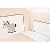 6 teiliges Luxus Bettset Prestij mit Stickerei in beige inkl. Babywickelauflage - 3