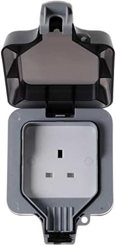IP66 Weatherproof 13A Single Plug Socket, Un-switched, Grey