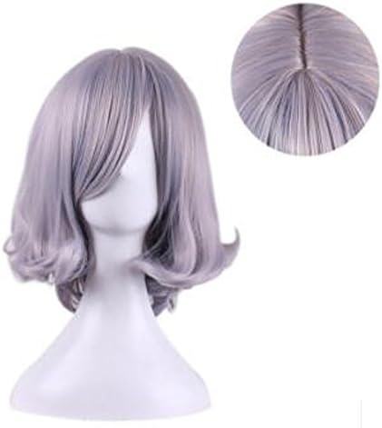 MIKWIG Stylish Bob Straight Female Silver Hair Wig for Teen Girls