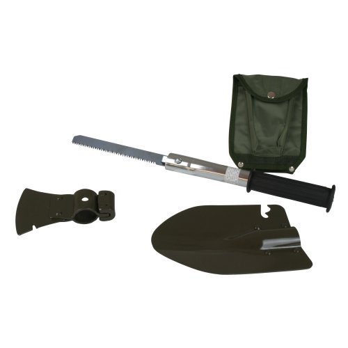 10T Mini-Toolkit – 5-in-1 Werkzeug-Set in Tasche Klappspaten Säge Hammer Beil Öffner - 3