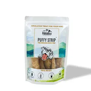 Paharko Puffy Strip, Pure Himalayan Cheese Treat, Protein Rich Dog Treats, 100% Natural, Grain Free, Gluten Free and Lactose Free Healthy Treat for All Dog Sizes