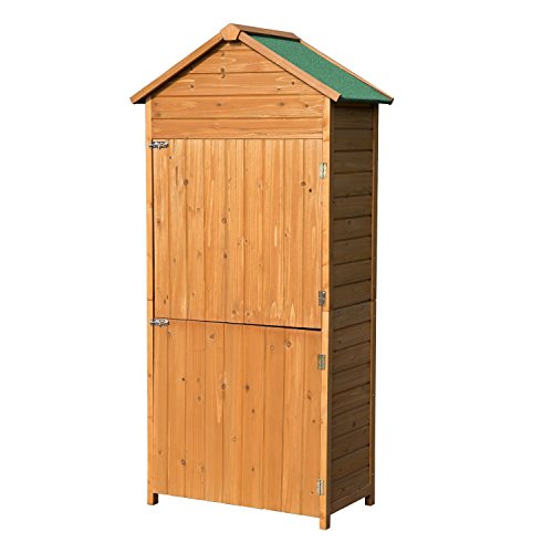 Outsunny® Holz Gerätehaus Geräteschuppen Gartenschrank Geräteschrank Gartenhaus 90x50x190 cm - 2
