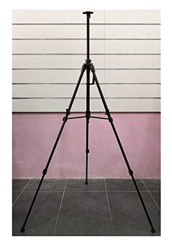 Caballete de Aluminio Color Negro para Pintar o Soporte de Carteles, Transportable Ligero y Estable (Talla M, Negro)