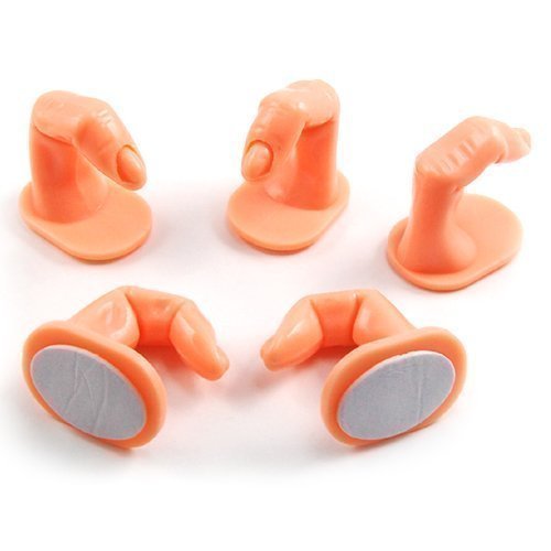 Accessotech 5x False UV Gel Nail Art Decoration Practice Training Display Tool Finger Insert