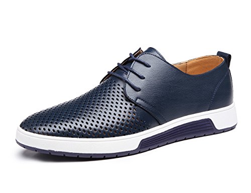 Blivener Men\'s Blue & Black Casual Lace up Derby Shoes Size 9 Bailey - Navy Hand Painted | Mens Derby Shoes | | Barker  main image 4