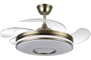 FABRILAMP Ventilateur DC LED intégré DANI L, couleur cuir