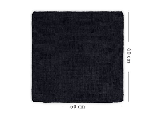 Kissenhüllen in Struktur-Optik – erhältlich in 23 modernen Farben und 3 verschiedenen Größen, 1 Kissenhülle 60 x 60 cm, schwarz - 5