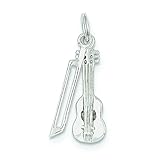 Sterling Silber poliert, Motiv Violine und Violinenbogen...
