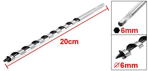 6mm Gewindespitze Sechskantschaft Auger-Holzbohrer 20cm Länge - 2