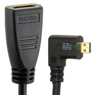 15 cm HDMI Buchse Auf Micro Stecker 90¡ã Rechts gewinkelt 1080P Adapterkabel HDTV