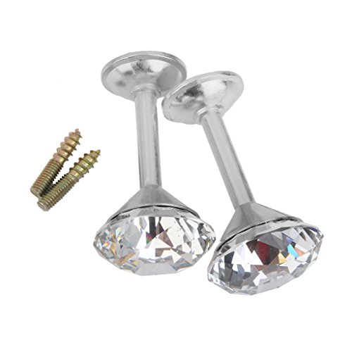 Generic Paar Diamond Design Raffhalter Gardinenhalter Vorhang Haken Tür Wand – Silber - 4