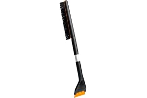 Fiskars Plus Bilsnöborste och Isskrapa, Kort, 63 cm, Med utbytbara Delar