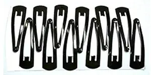 Beauteous -(Pack of 12) Black Metal Tic Tac Hair Clips for Women and Girls
