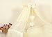 LUXURY BABY COT/BED CANOPY DRAPE-BIG 480cm HEARTS + HOLDER (Cream)