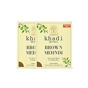 AGADS KHADI HERBAL GRAMODAYA Vagads Khadi Mehndi Ammonia Free Henna 200g (Pack of 2) - Brown