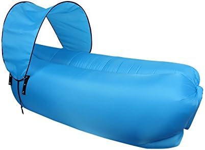 Lonior Inflatable Lounger Waterproof Inflatable Sofa Outdoor Portable Air Sofa Longer Lazy Sleeping Bag With Carry Bag and Sunshield for Camping, Beach,Hiking, Swimming Pool