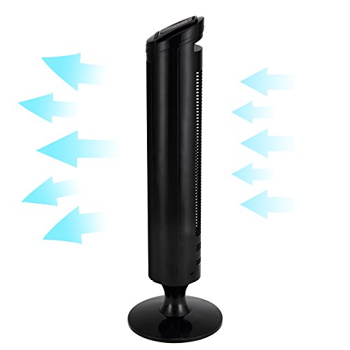 Monzana® Turmventilator 90° Rotation mit Fernbedienung 3 Stufen 84cm Timerfunktion schwarz – Säulenventilator Standventilator Luftkühler Ventilator - 3