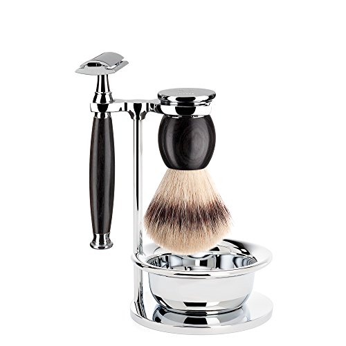 Mühle Shaving set, Silvertip Fibre®, with safety razor, handle material made of grenadilla - SOPHIST