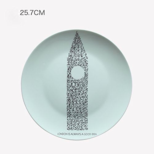 QINGF Modern Minimalist Decorative Ceramic Dish Creative Home Living Room And Restaurant Wall Ornaments Round Porcelain Plate (10 Inches),London