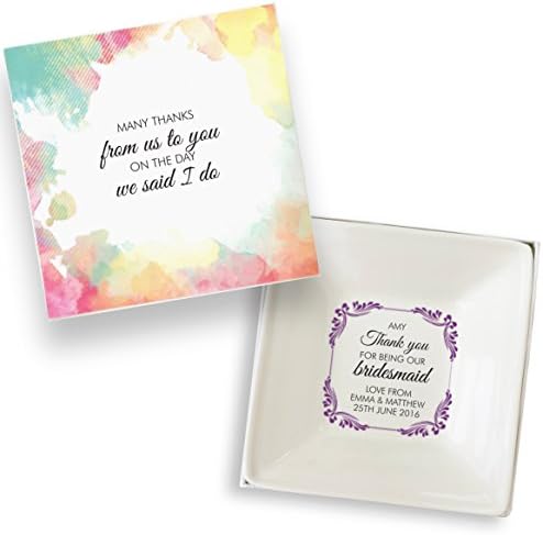 Bridesmaid thank you present personalised gift dish jewellery trinket box keepsake
