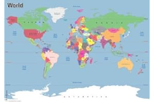 Wildgoose Education Wg3605 simple carte du monde, 84 cm x 59 cm