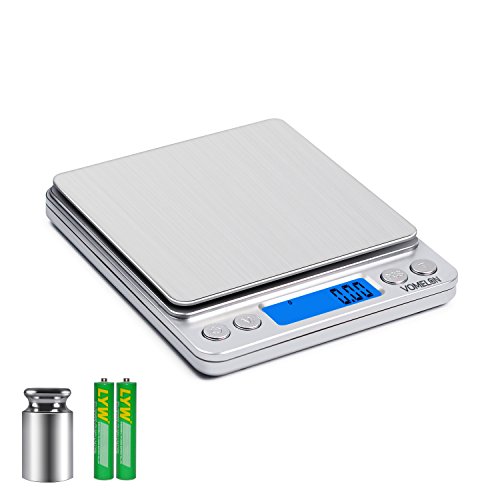 Digitale Waage, 500*0.01g Kleine Waage, Grammwaage mit Stückzählung Funktion, Tara-Funktion, 6 Einheiten Konve