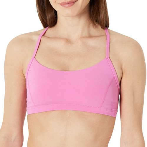 Amazon Essentials Reggiseno Sportivo FormFlex da Yoga con Spalline a Vogatore sul Retro, in Tessuto Morbidissimo, Supporto Leggero Donna, Rosa Fenicottero, XXL