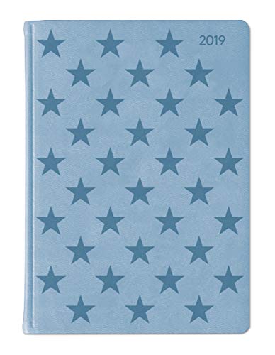 Ladytimer Grande Deluxe Sky 2019 - Taschenplaner / Taschenkalender A5 - Tucson Einband - Motivprägung Sterne - Weekly - 128 Seiten