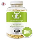 Vitamin B Complex | 180 Tablets (6 Month Supply) | All 8 B Vitamins B1, B2, B3, B5, B6, B12, D-Biotin, Folic Acid, plus PABA & L-Glycine | Suitable for Vegetarians & Vegans