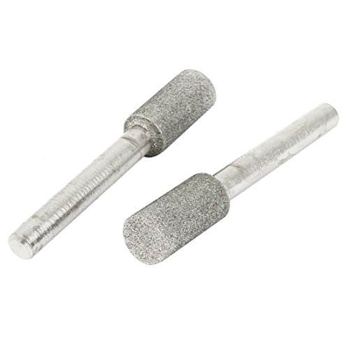 TOOGOO(R) 2stk 6mm Schaft 10mm Durchmesser Zylinder Kopf Schleif Diamant Schleifstift