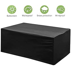 phixilin Housse Salon de Jardin, Housse Table de Jardin 210T Polyester Imperméable Anti-UV Bâche Salon de Jardin Housse de Protection pour Tables de Jardin, Chaise, Canapé (242 * 162 * 100cm)