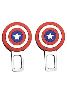 AUTO MT Captain America Universal Seat Belt Alarm Stopper Buckle - Set of 2