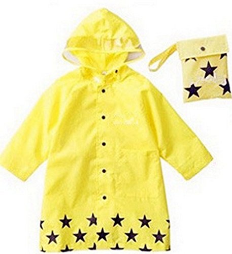 SKL Unisex Kid 's Moda impermeable Cartoon chubasquero para niño o niña, 4 Tamaños, 3 colores (small, amarillo)