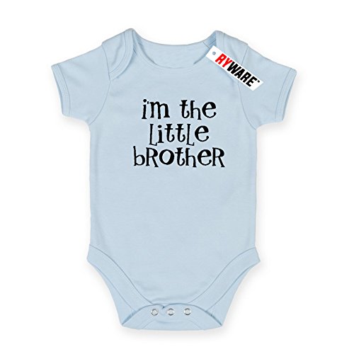 Ryware I'm The Little Brother Cute Baby Grow (3-6 Months) Baby Blue