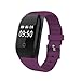 Produktbild Herzfrequenz Aktivität Fitness Tracker – yirongwang 608hr Bluetooth Wasserdicht IP67 Sport Armband Sleep Monitor/CALL Benachrichtigung Reminder/Kalorienzähler für Android iOS Smartphone (schwarz), violett