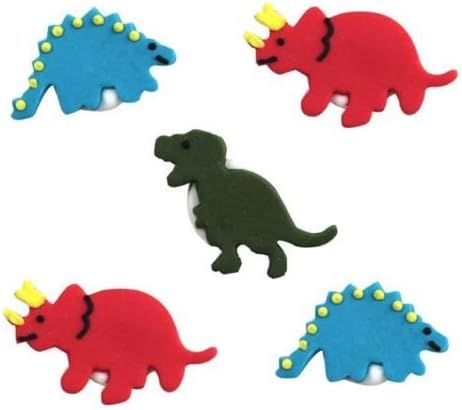 Dinosaur Themed Birthday Shaped Sugarcraft Cupcake Toppers x 5