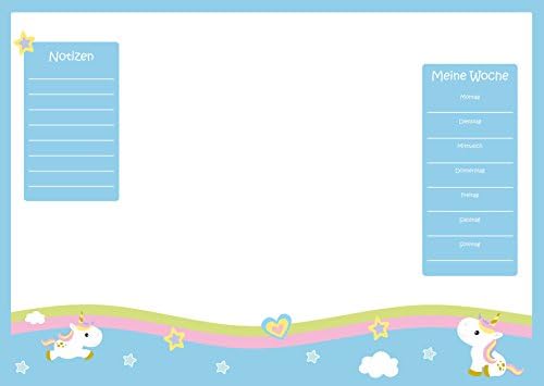 Unicorn Desk Mat DIN A2 25 Sheets School Gift Desk Mat for Girls and Women 42.0 cm x 59.4 cm Unicorn Malun Mat Pad Notepad