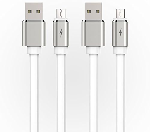 Xutu Micro Cable Charger 2 Pack 3.3FT Crystal Candy Color Rubber USB Cord for Android Devices Samsung Galaxy S7, Motorola LG Sony, HTC and More(White)