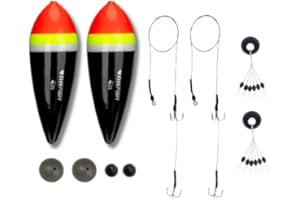 EUROKAN TACKLE Pike Dead Bait Float x2 Rigs Fishing Kit Including Trace Hooks Float - UK POST