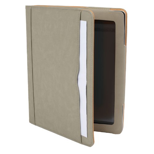Madcase Apple iPad Air 2 / Air Smart Case Etui Faux Ledertasche Hülle mit Auto Schalf und Wach Sleep-Funktion inkl. Displayschutzfolie und Stylus Touch stift – Grau / Beige - 5