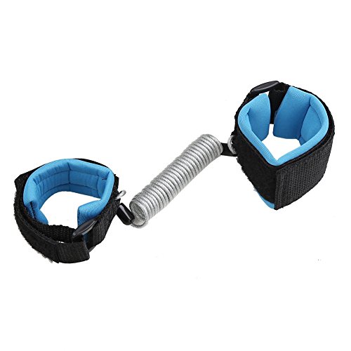 Zicac New Spring Summer Adjustable Soft Baby Toddler Harness Security Elastic Wire Rope Wrist Link Tether Leash Anti Lost Step Walk Hand Belt for Traveling Shopping Exploring (Black)