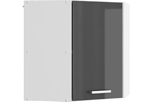Vicco Armario Colgante de Esquina R-Line, Antracita Alto Brillo/Blanco, 57 cm